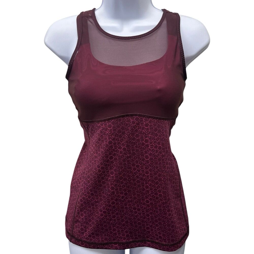 Lululemon Womens Size 6  Ready, Set, Sweat Star Pixel Raspberry Wicking Tank Top